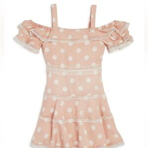 Bardot Junior pink polka dot kids dress size 18